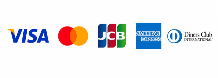 ご利用可能なクレジットカード：VISA / Mastercard / JCB / American Express / Diners Club